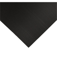 Tapis ondul&eacute; pour tableau de contr&ocirc;le no 702, 2' la x 10' lo, 1/4" &eacute;paisseur, Noir, PVC Kelford