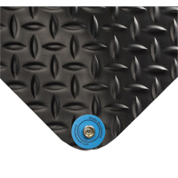 Tapis conducteur d'&eacute;lectricit&eacute; no 786, 2' la x 3' lo x 15/16" &eacute;p, PVC, Losange, Noir Kelford