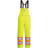 Journeyman Detachable Bib Safety Pants, Polyester, Small, High Visibility Lime-Yellow Kelford
