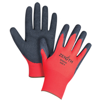 Black & Red Crinkle Grip Coated Gloves, 9/Large, Rubber Latex Coating, 13 Gauge, Polyester Shell Kelford