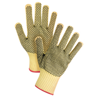 Gants tricot&eacute;s deux c&ocirc;t&eacute;s, sans couture, &agrave; pois, Taille Petit/7, Calibre 7, Rev&ecirc;tement PVC, Enveloppe en Kevlar, ASTM ANSI niveau A2/EN 388 niveau 3 Kelford