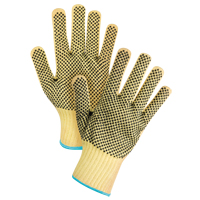 Gants tricot&eacute;s deux c&ocirc;t&eacute;s, sans couture, &agrave; pois, Taille T-Grand/10, Calibre 7, Rev&ecirc;tement PVC, Enveloppe en Kevlar, ASTM ANSI niveau A2/EN 388 niveau 3 Kelford