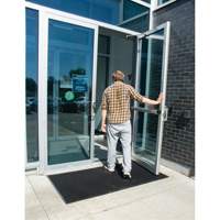 Outdoor Entrance Matting, Rubber, Scraper Type, Textured Pattern, 2' x 2-2/3', Black Kelford