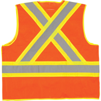 5-Point Tear-Away Premium Safety Vest , High Visibility Orange, Large/X-Large, Polyester, CSA Z96 Class 2 - Level 2 SFQ532 | Kelford