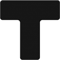 Armor Stripe Lean/5S Markers, T, 6" L x 6" W, Black, Plastic Kelford