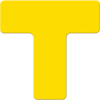 Armor Stripe Lean/5S Markers, T, 6" L x 6" W, Yellow, Plastic Kelford