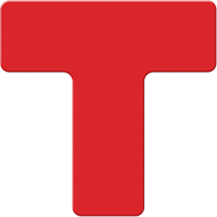 Armor Stripe Lean/5S Markers, T, 6" L x 6" W, Red, Plastic Kelford