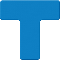 Armor Stripe Lean/5S Markers, T, 6" L x 6" W, Blue, Plastic Kelford