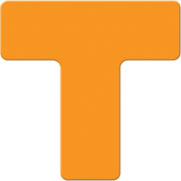 Armor Stripe Lean/5S Markers, T, 6" L x 6" W, Orange, Plastic Kelford