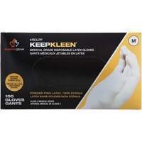 KeepKleen&reg; Disposable Medical Exam Grade Gloves, Large, Latex, 5-mil, Powder-Free, White, Class 2 Kelford