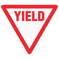 "Yield" Floor Sign, Adhesive, English with Pictogram Kelford
