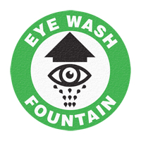 "Eye Wash Fountain" Floor Sign, Adhesive, English with Pictogram Kelford
