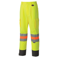 6009 Breathable Traffic Safety Pants, Polyester, X-Small, High Visibility Lime-Yellow Kelford