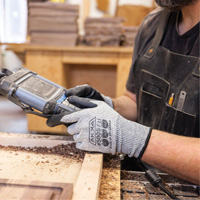 Gants r&eacute;sistants aux coupures, Taille Petit/7, Calibre 10, Rev&ecirc;tement Mousse de nitrile, Enveloppe en Dyneema, ASTM ANSI niveau A3/EN 388 niveau C Kelford