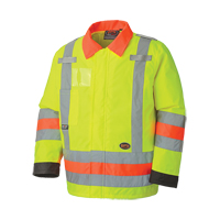 6037 Manteau de s&eacute;curit&eacute; imperm&eacute;able pour le contr&ocirc;le de la circulation, Polyester, Jaune lime haute visibilit&eacute;, T-petit Kelford