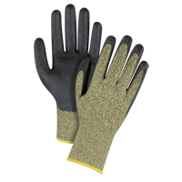 Gants &eacute;lastiques sans coutures r&eacute;sistants &agrave; la coupe noir & jaune, Taille 2T-Grand/11, Calibre 13, Rev&ecirc;tement Mousse de nitrile, Enveloppe en Aramide, ASTM ANSI niveau A6 Kelford