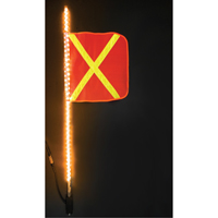 Heavy-Duty LED Whips, Hitch Mount, 4 High, Orange with Reflective X SGF957 | Kelford