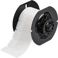 Self-Laminating Wire & Cable Label, Vinyl, 1" L x 2.6" H, Clear/White Kelford