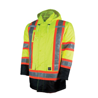 Lined Safety Parka, High Visibility Lime-Yellow, Large Kelford