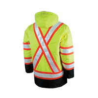 Lined Safety Parka, High Visibility Lime-Yellow, Large Kelford