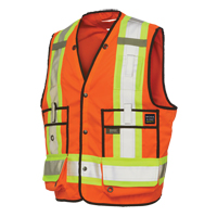 Veste de s&eacute;curit&eacute; pour arpenteur, Orange haute visibilit&eacute;, Grand, Polyester Kelford