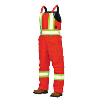 Duck Lined Safety Overalls, Cotton, Large, High Visibility Orange Kelford