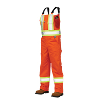 Unlined Safety Overalls, Poly-Cotton, Large, High Visibility Orange Kelford