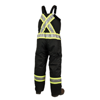 Lined Safety Overalls, Polyester/Polyurethane, Large, Black Kelford