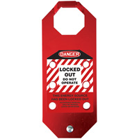 Stopout&reg; OSHA Danger Aluma-Tag Locked Out Do Not Operate Hasp, Red Kelford