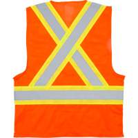 Traffic Safety Vest, High Visibility Orange, Medium, Polyester Kelford