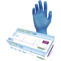 Disposable Gloves, 2X-Large, Nitrile, 4-mil, Powder-Free, Blue Kelford