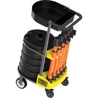 PLUS Barrier Post Cart Kit with Tray, 75' L, Metal, Orange Kelford