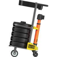 PLUS Barrier Post Cart Kit with Tray, 75' L, Metal, Orange Kelford
