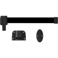 PLUS Wall Mount Barrier System, Plastic, Screw Mount, 15', Black Tape Kelford