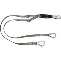 V-Series Tie-Back Lanyard, 6', Carabiner Center, Snap Hook Leg Ends, Polyester Kelford