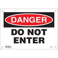 "Do Not Enter" Sign, 7" x 10", Aluminum, English Kelford