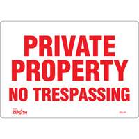 "Private Property" Sign, 7" x 10", Vinyl, English Kelford