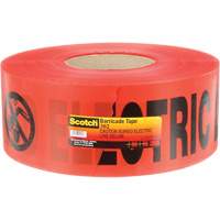 Ruban pour barri&egrave;res pour services publics souterrains Scotch, Anglais, 3" la x 1000' lo, 4 mils, Noir/rouge Kelford