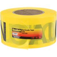 Ruban pour barri&egrave;res pour services publics souterrains Scotch, Anglais, 3" la x 1000' lo, 2 mils, Noir sur jaune Kelford