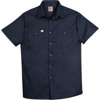 Chemise de travail &agrave; manches courtes en tissu crois&eacute;, Hommes, 4T-Grand, Bleu marine Kelford