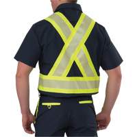 Ripstop High Visibility Short Sleeved Shirt, Polyester, Small, Navy Blue SGN915 | Kelford