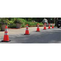 Traffic Cone & Chain Kit, 28", Orange, 4" & 6" Reflective Collar(s) Kelford