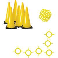 Traffic Cone & Chain Kit, 28", Yellow Kelford