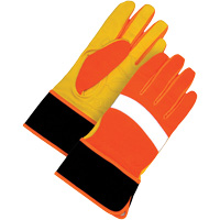 Gants haute visibilit&eacute;, Taille Grand, Paume Cuir fleur Kelford