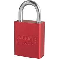 American Lock&reg; Safety Padlock, Red, Keyed Different, Aluminum, 1-1/2" Width Kelford