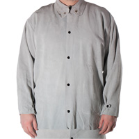 Cowhide Split Leather Welding Jacket, Leather, Small, Grey SGP821 | Kelford