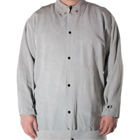 Welder's Heat Resistant Jacket, Leather, Small, Grey SGQ218 | Kelford