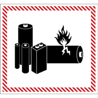 Hazardous Material Handling Labels, 4-1/2" L x 5-1/2" W, Black on Red SGQ532 | Kelford