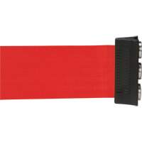 Wall Mount Barrier with Magnetic Tape, Steel, Screw Mount, 12', Red Tape Kelford