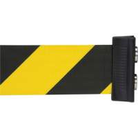 Wall Mount Barrier with Magnetic Tape, Steel, Screw Mount, 7', Black and Yellow Tape Kelford